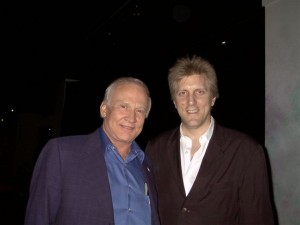 With Buzz Aldrin after a performance with Dennis McNeil.