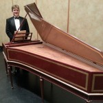 Next to harpsichord after concert with Santa Barbara Chamber Orchestra, November 27, 2012.